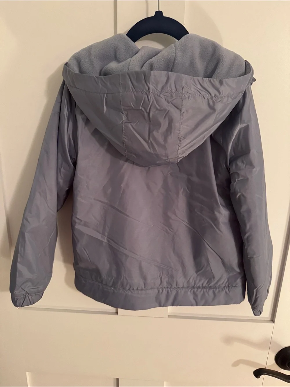 Nike Kids Light Gray Hooded fleece lined Windbreaker size 5 little boys